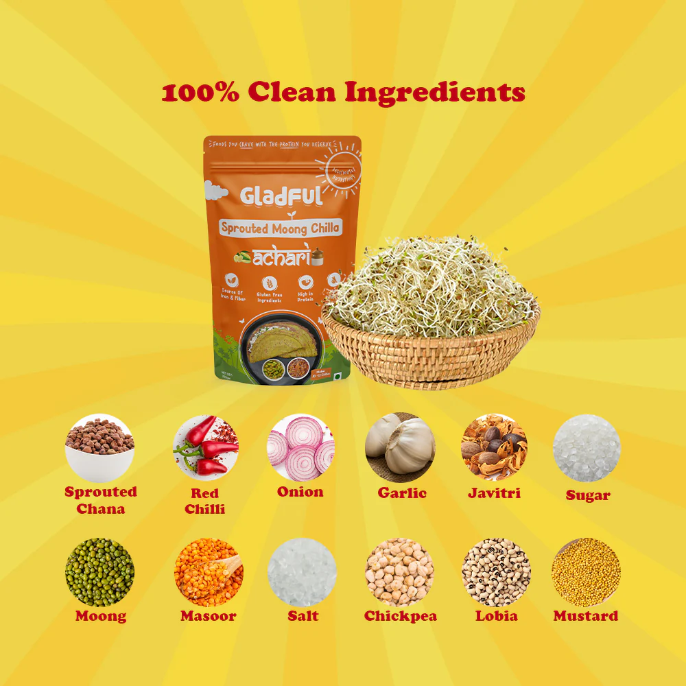 Sprouted Moong Dal Chilla - Achari and Schezwan - Pack of 2*200gms - Image 7