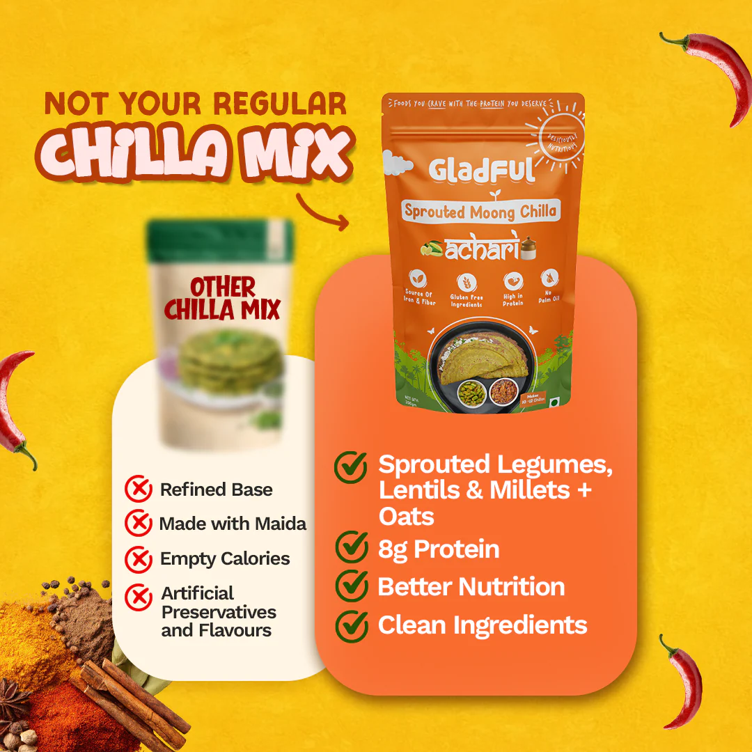 Sprouted Moong Dal Achari Chilla - 200gms - Image 4