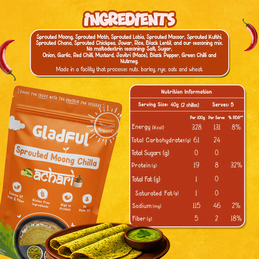 Sprouted Moong Dal Achari Chilla - 200gms - Image 8
