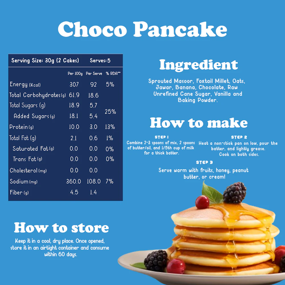 Banana Pancake & Choco Pancake Mix - Pack Of 2*150gms - Image 3