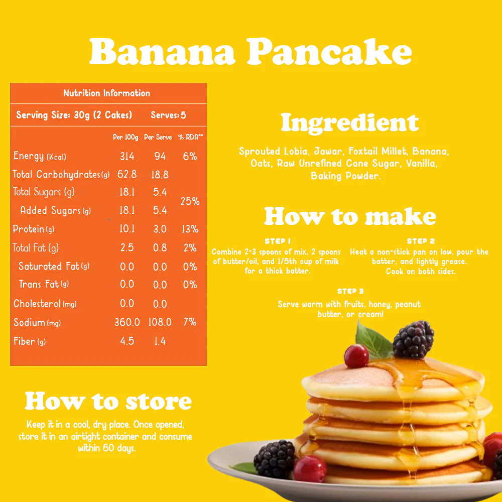 Banana Pancake & Choco Pancake Mix - Pack Of 2*150gms - Image 4