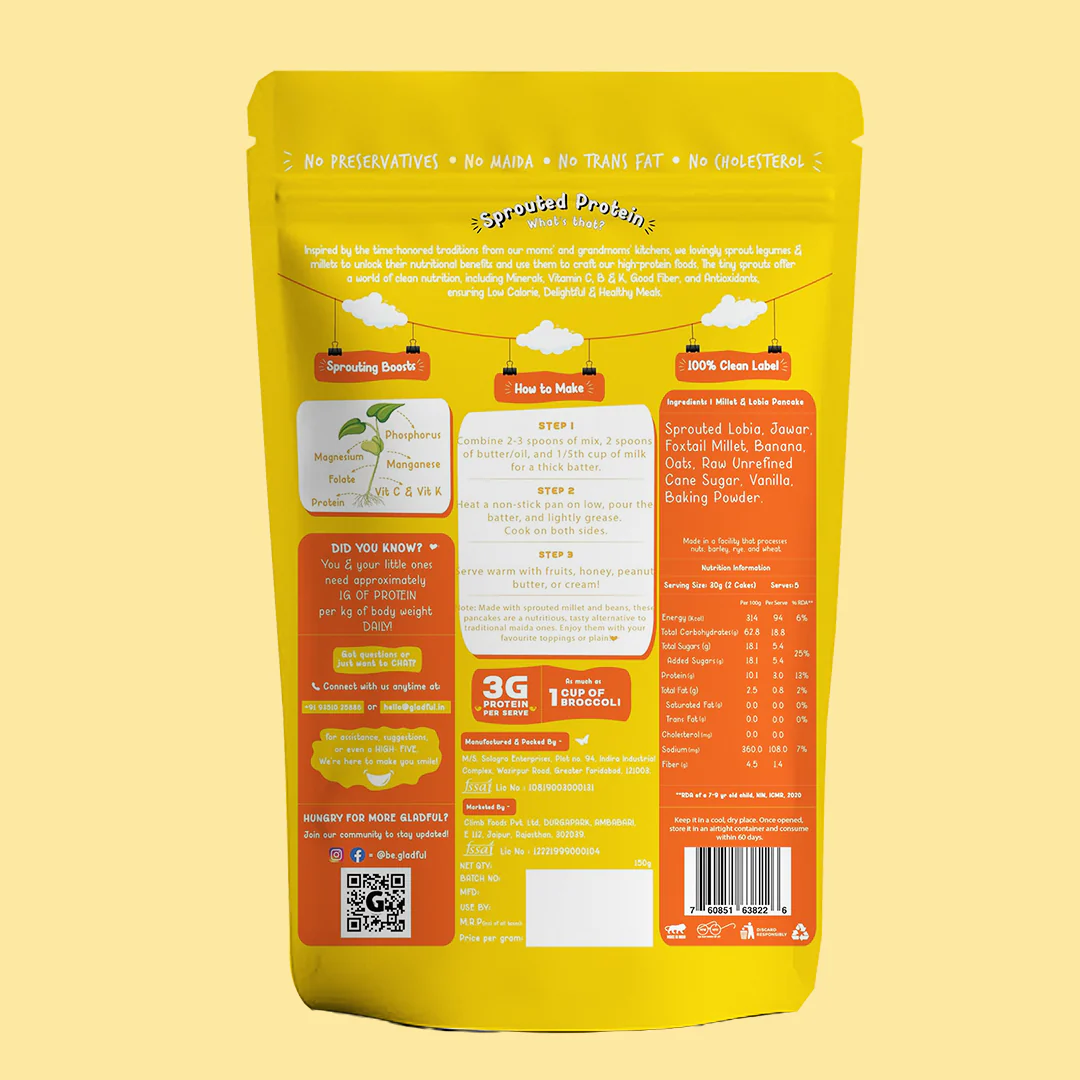 Banana Pancake Mix with Jowar and Oatss  -  150gms - Image 8