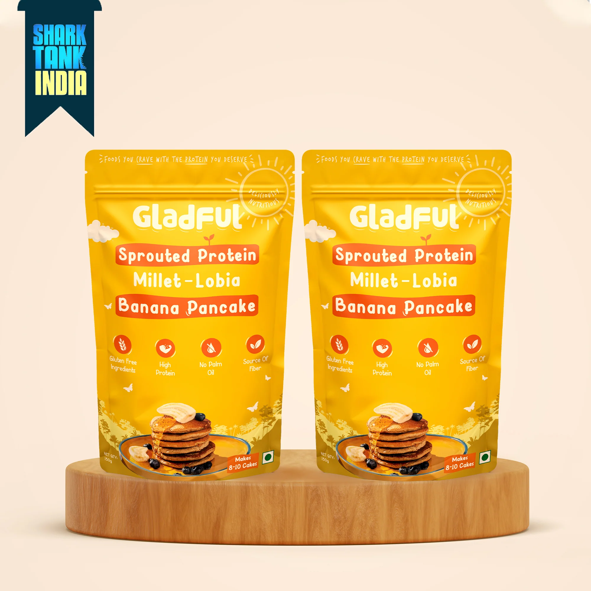 Banana Pancake Mix with sprouted Millets and Lobia Masoor Protein -  Pack of 2