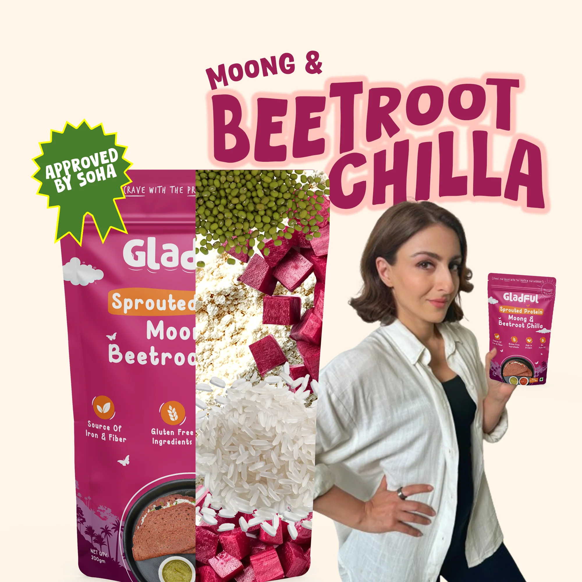 Beetroot Chilla with Sprouted Moong Instant Mix - Pack of 2*200gms - Image 6