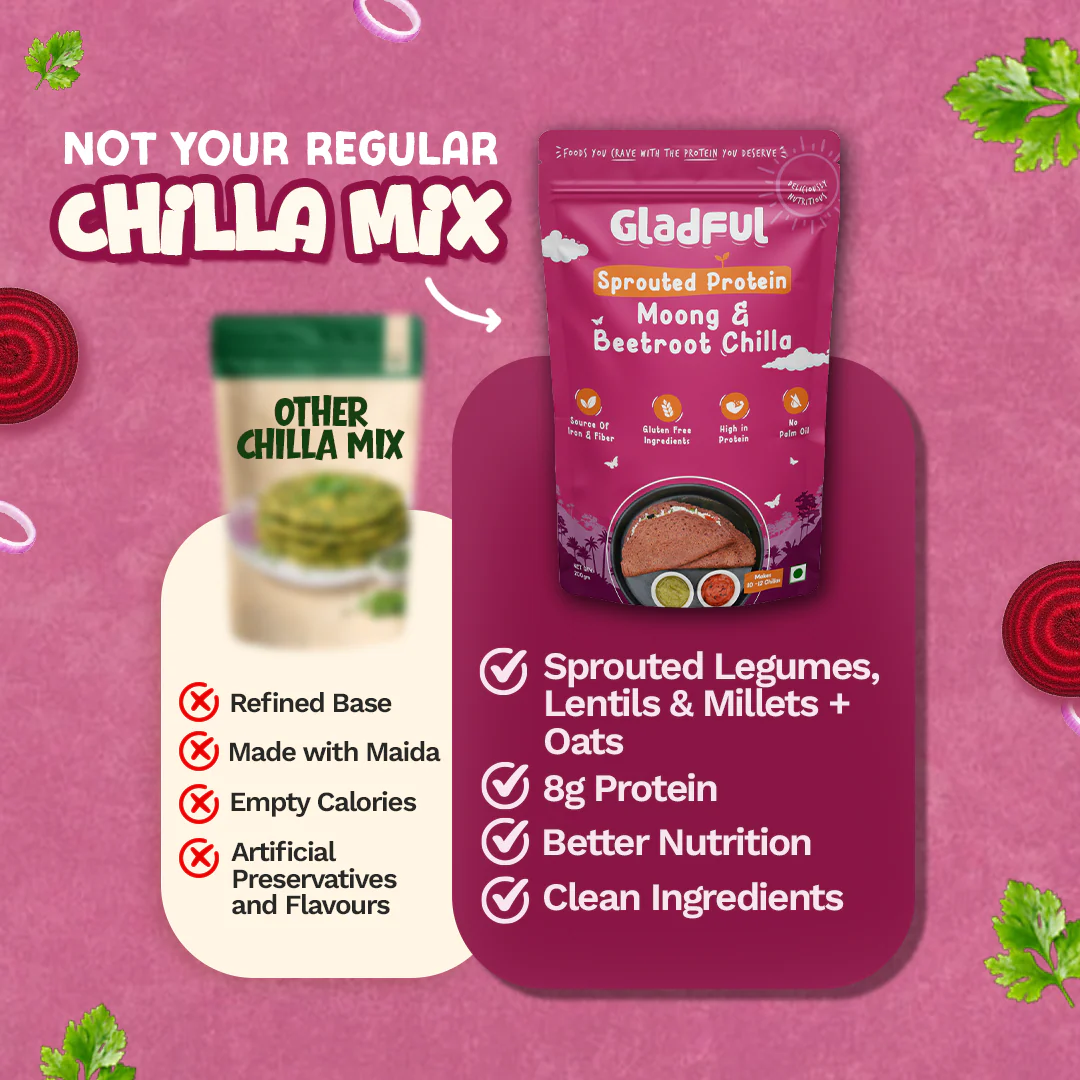 Beetroot Sprouted Moong Dal Chilla - 200gms - Image 4