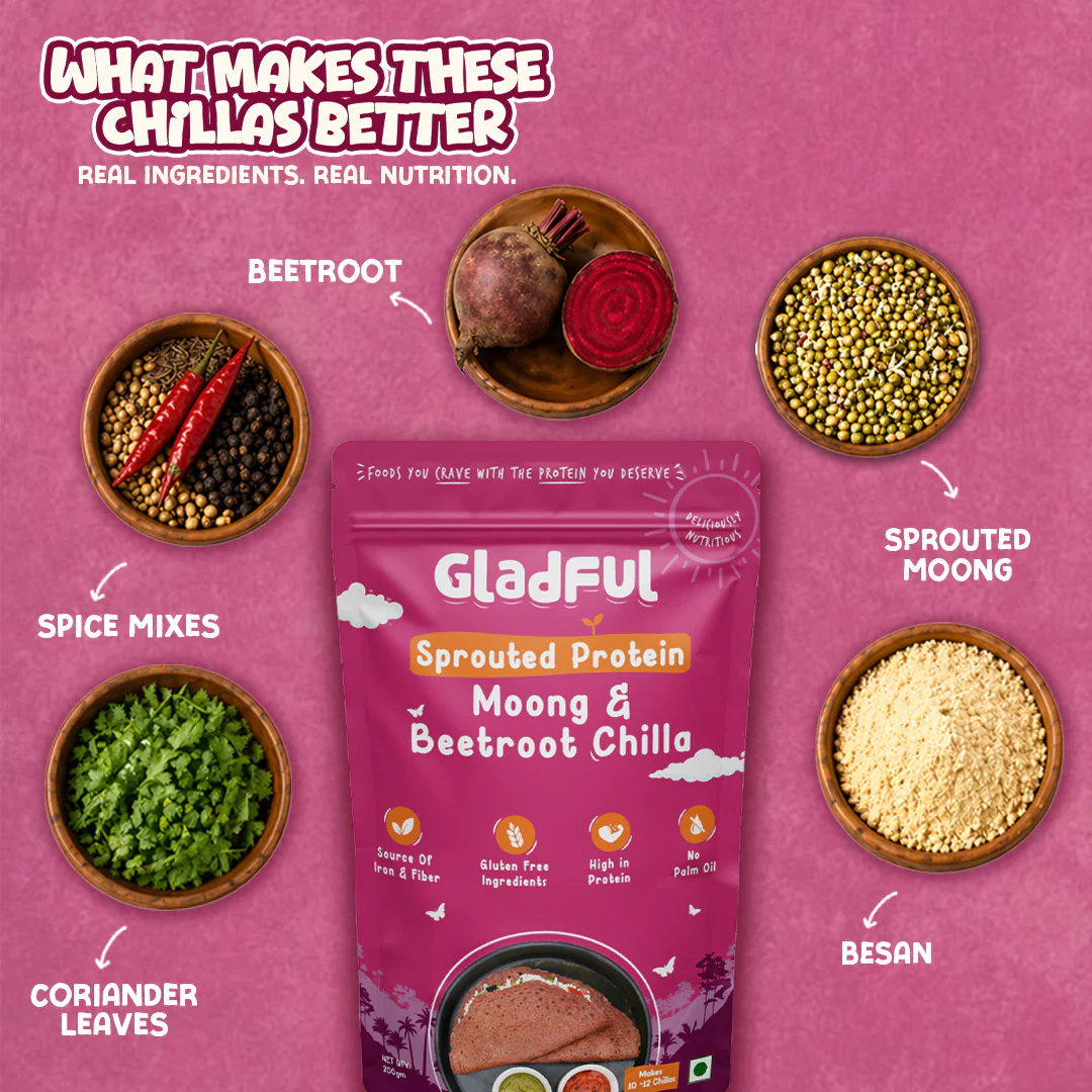 Beetroot Sprouted Moong Dal Chilla - 200gms - Image 5
