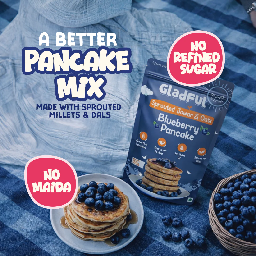 Blueberry Pancake Mix with Jowar and Oats - 150gms - Image 5