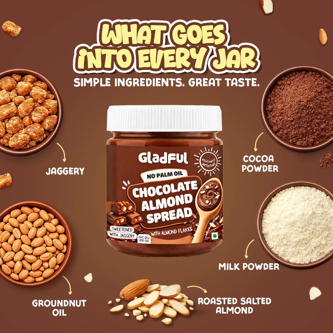 Gladful Chocolate Almond Spread 300g - Image 4