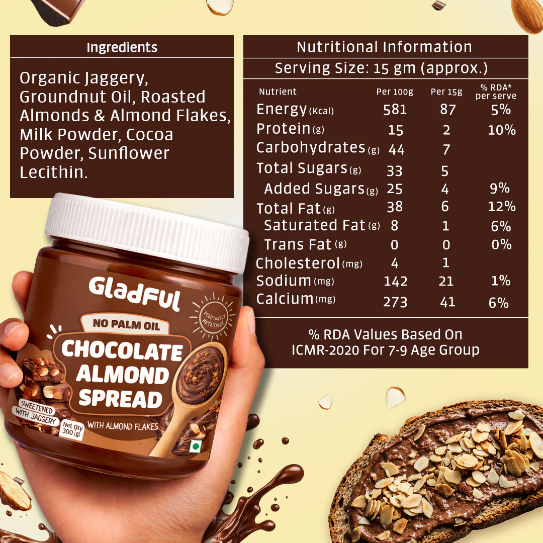 Gladful Chocolate Almond Spread 300g - Image 5
