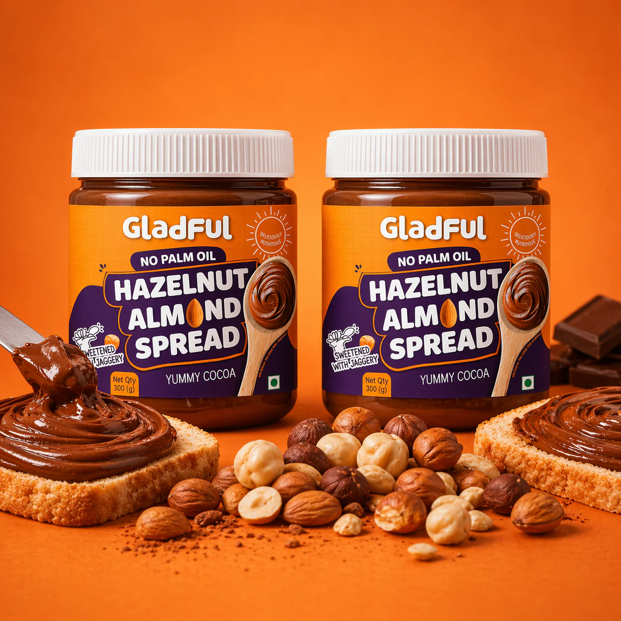Hazelnut Almond Chocolate Spread - Pack of 2 | 600gms