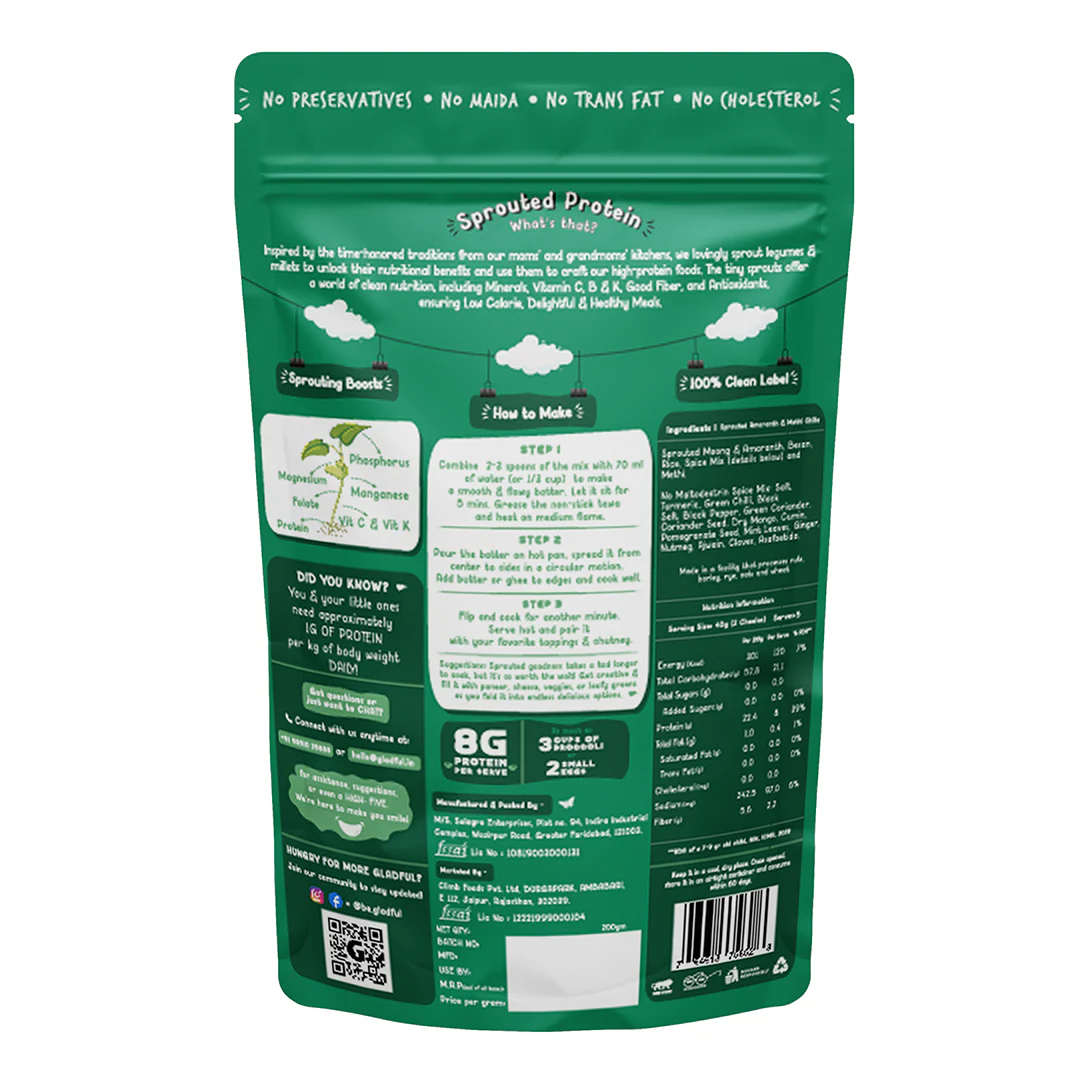 No Onion and No Garlic Methi & Amaranth Chilla Mix - 200gm - Image 9