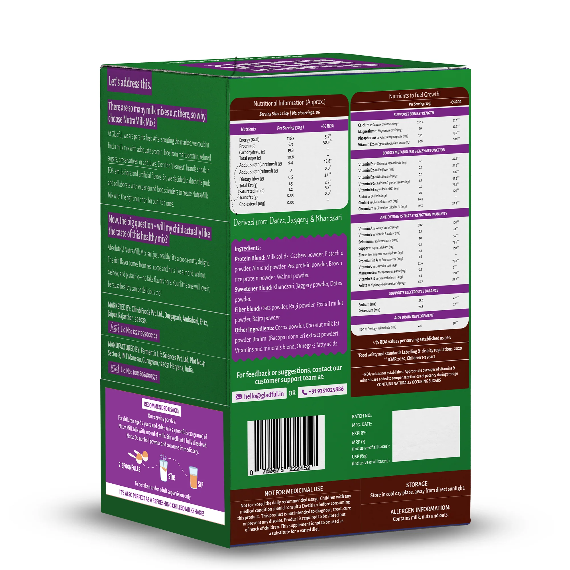NutraMilk Mix 2+ yrs |Travel Pack | Pack of 6 (6*30g) - Image 5