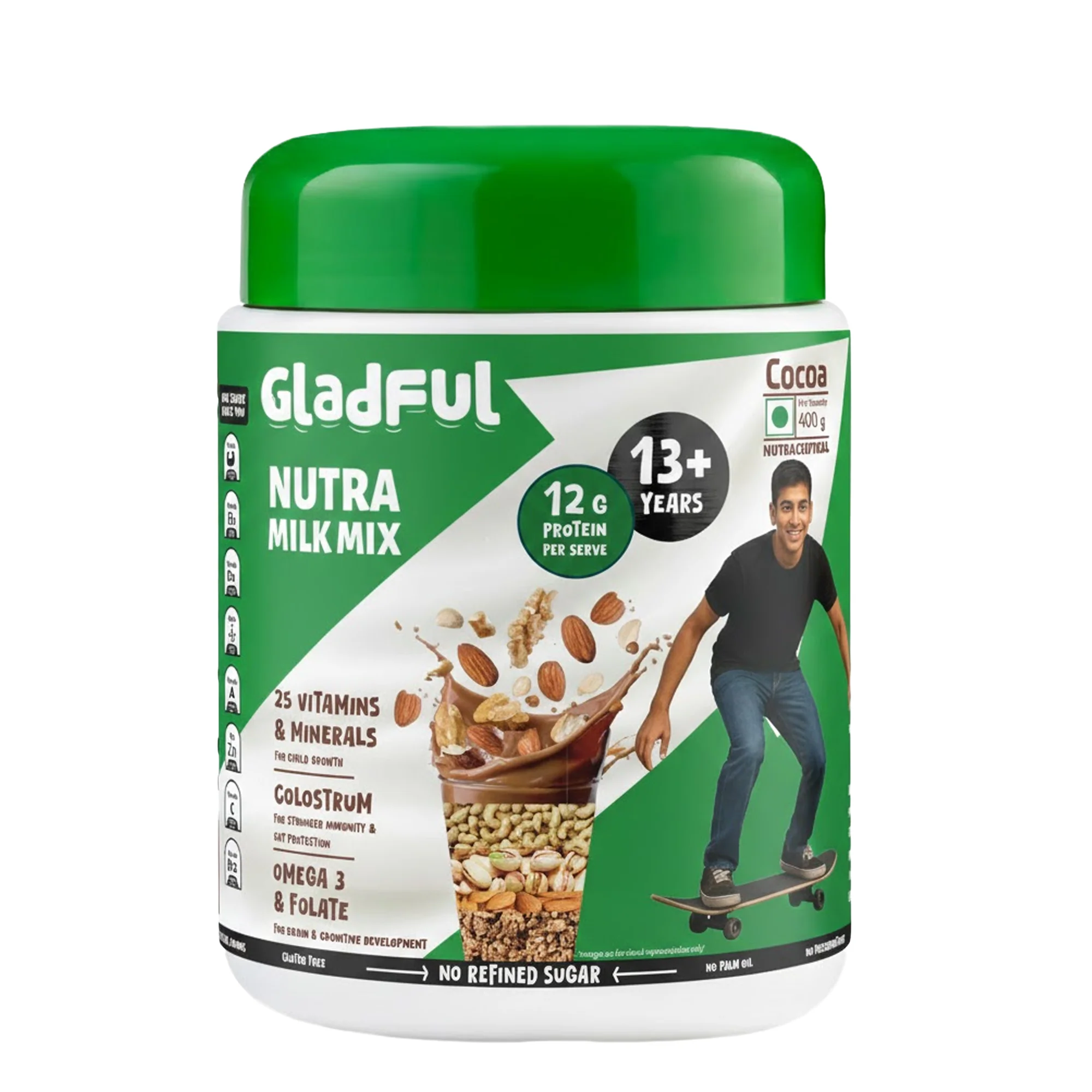 NutraMilk Mix Zero Refined Sugar Milk Mix for Teenagers - 400gms | Protein Milk Mix for Teenagers - Image 2