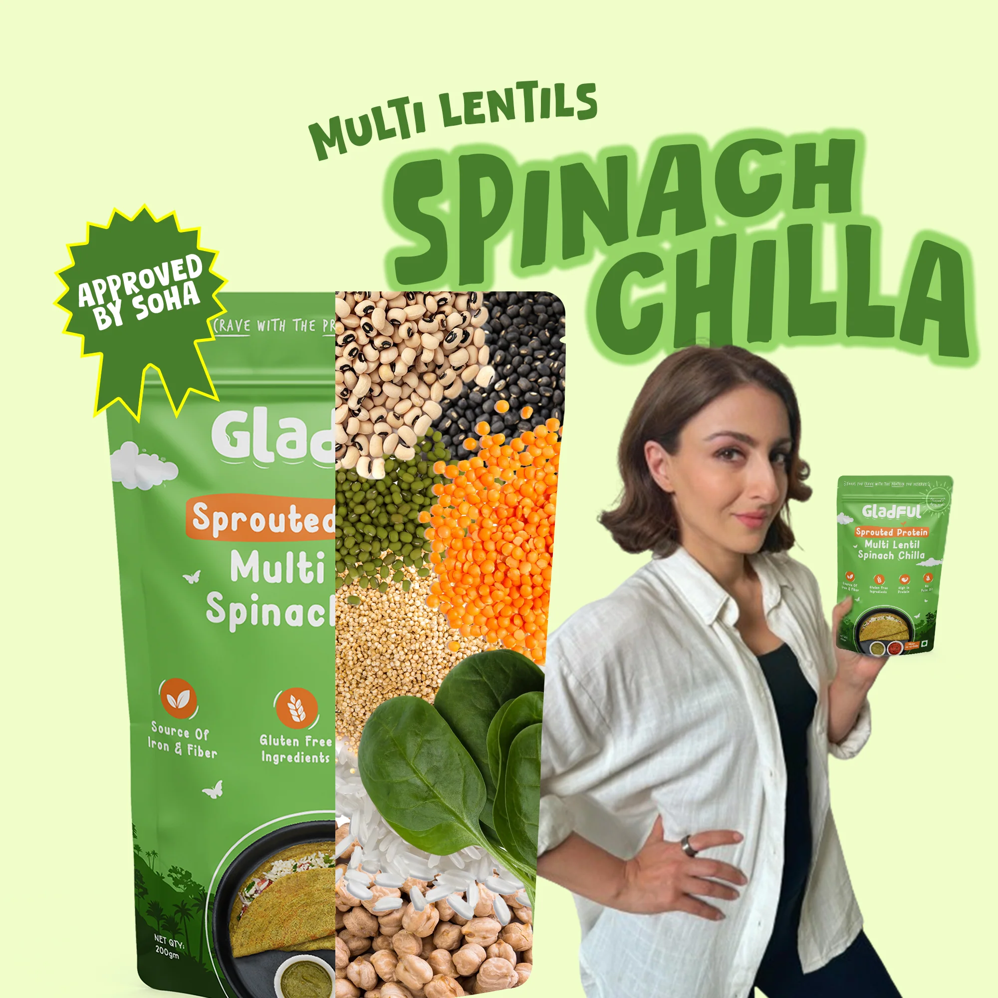 Spinach Chilla with Sprouted Lentils Instant Mix - Pack of 2*200gms - Image 6