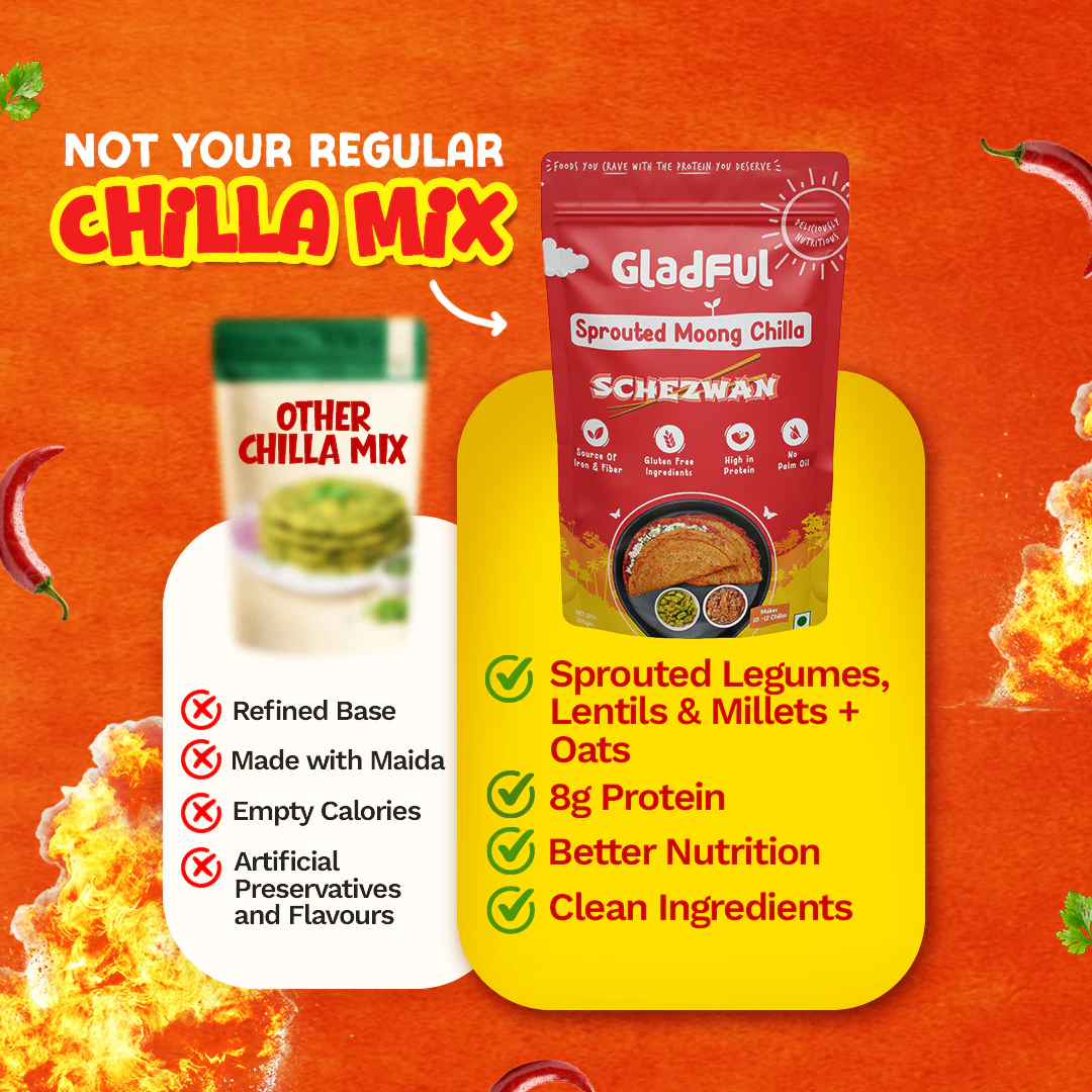 Schezwan Sprouted Moong Dal Chilla - 200gms - Image 4