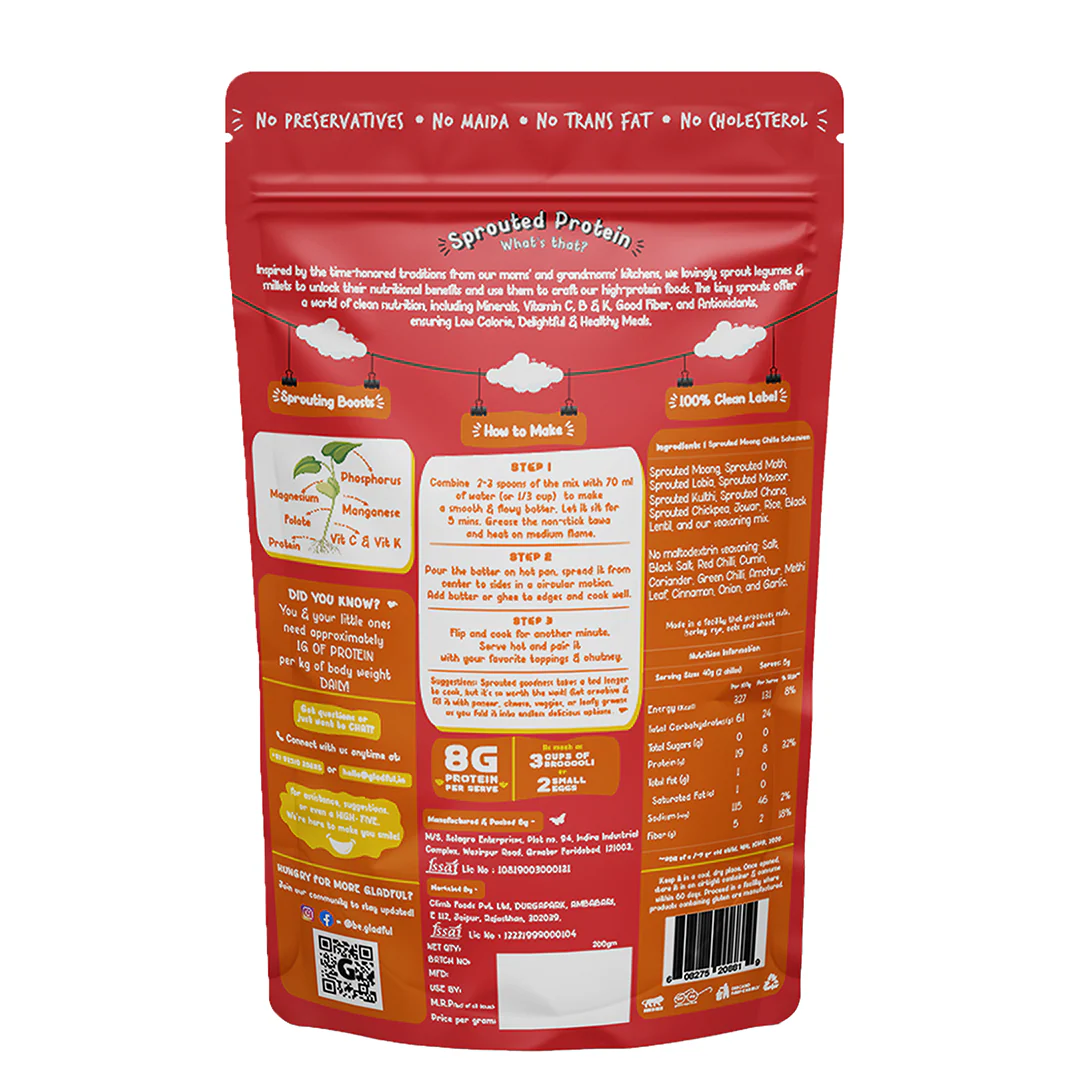 Schezwan Sprouted Moong Dal Chilla - 200gms - Image 9