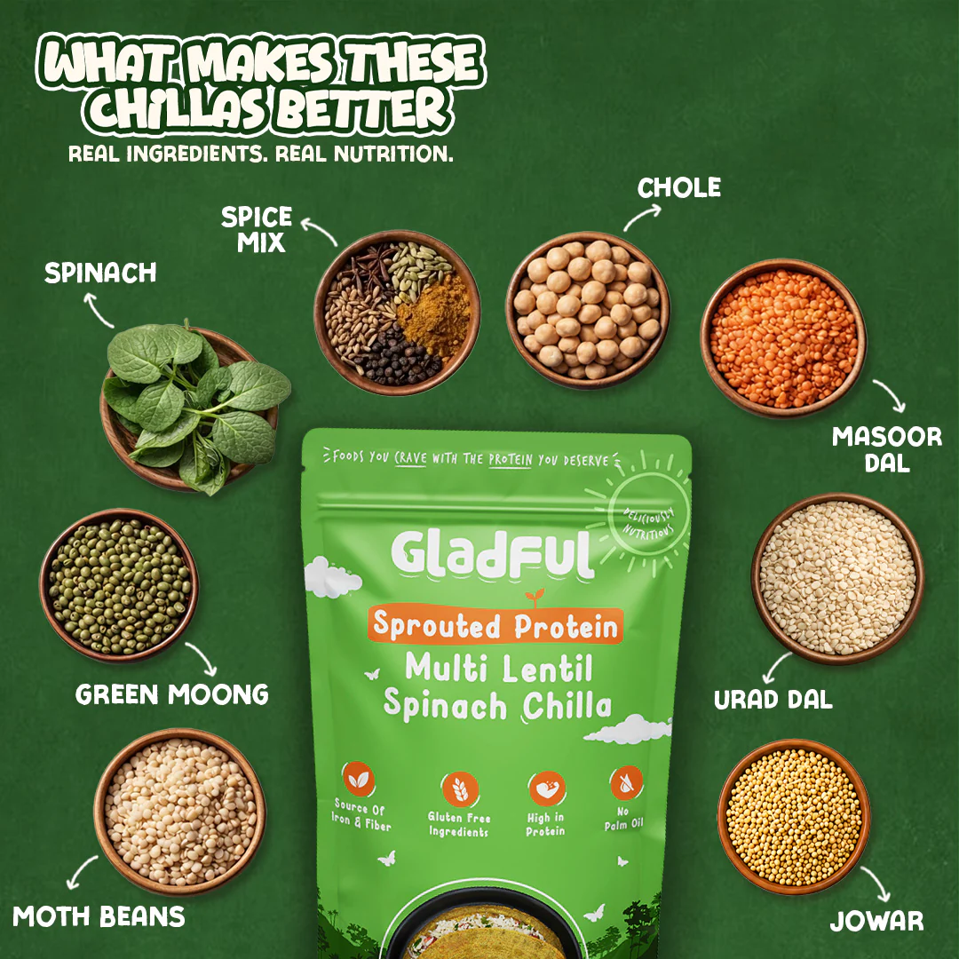 Spinach Chilla with Sprouted Lentils Instant Mix - 200gms - Image 5