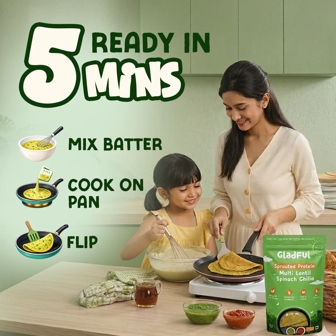 Spinach Chilla with Sprouted Lentils Instant Mix - 200gms - Image 7