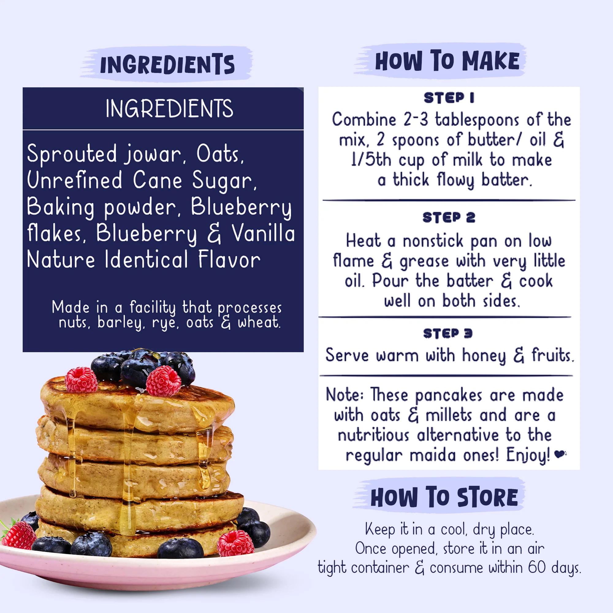 Gladful Strawberry Pancake & Blueberry Pancake - Pack Of 2*150gms - Image 3