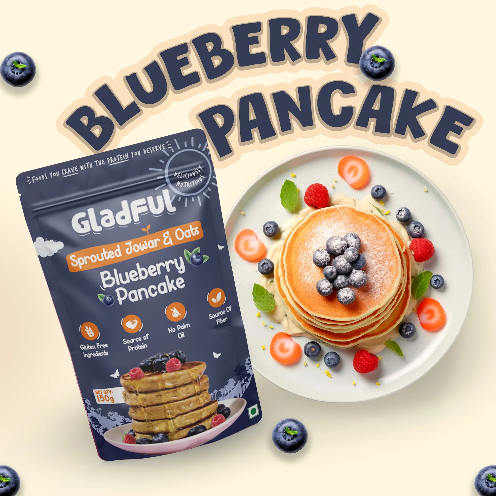 Gladful Strawberry Pancake & Blueberry Pancake - Pack Of 2*150gms - Image 6