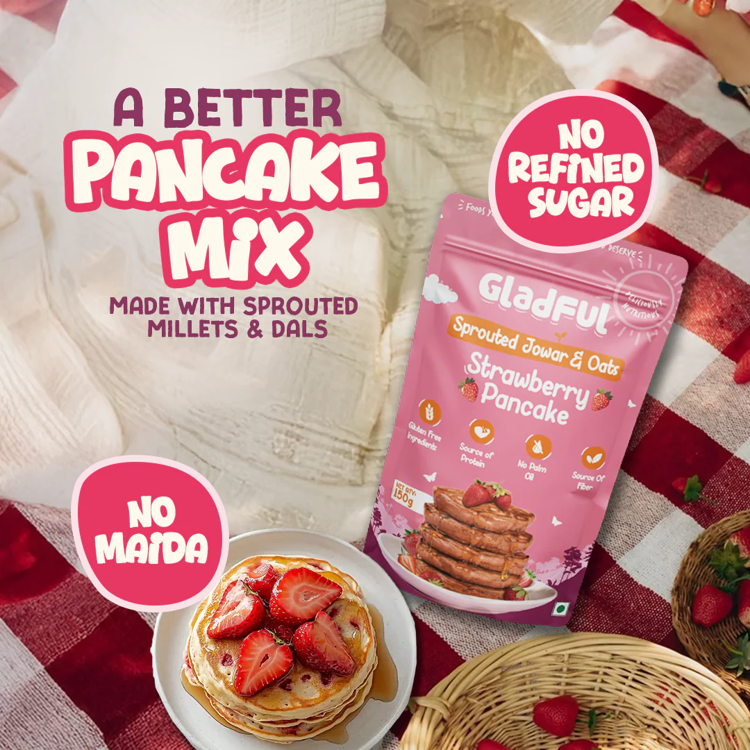 Strawberry Pancake Mix with Jowar and Oats - 150gms - Image 5