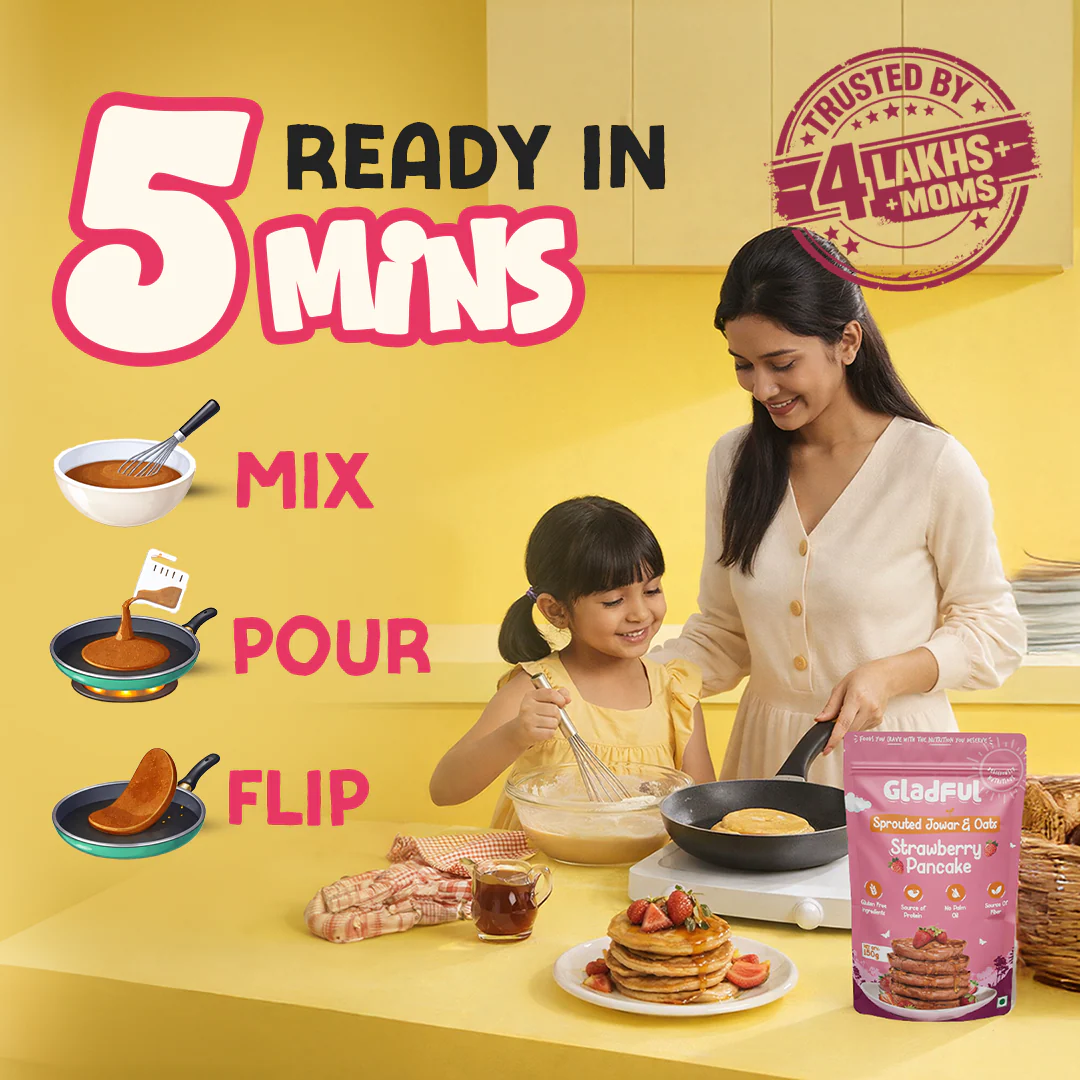 Strawberry Pancake Mix with Jowar and Oats - 150gms - Image 6